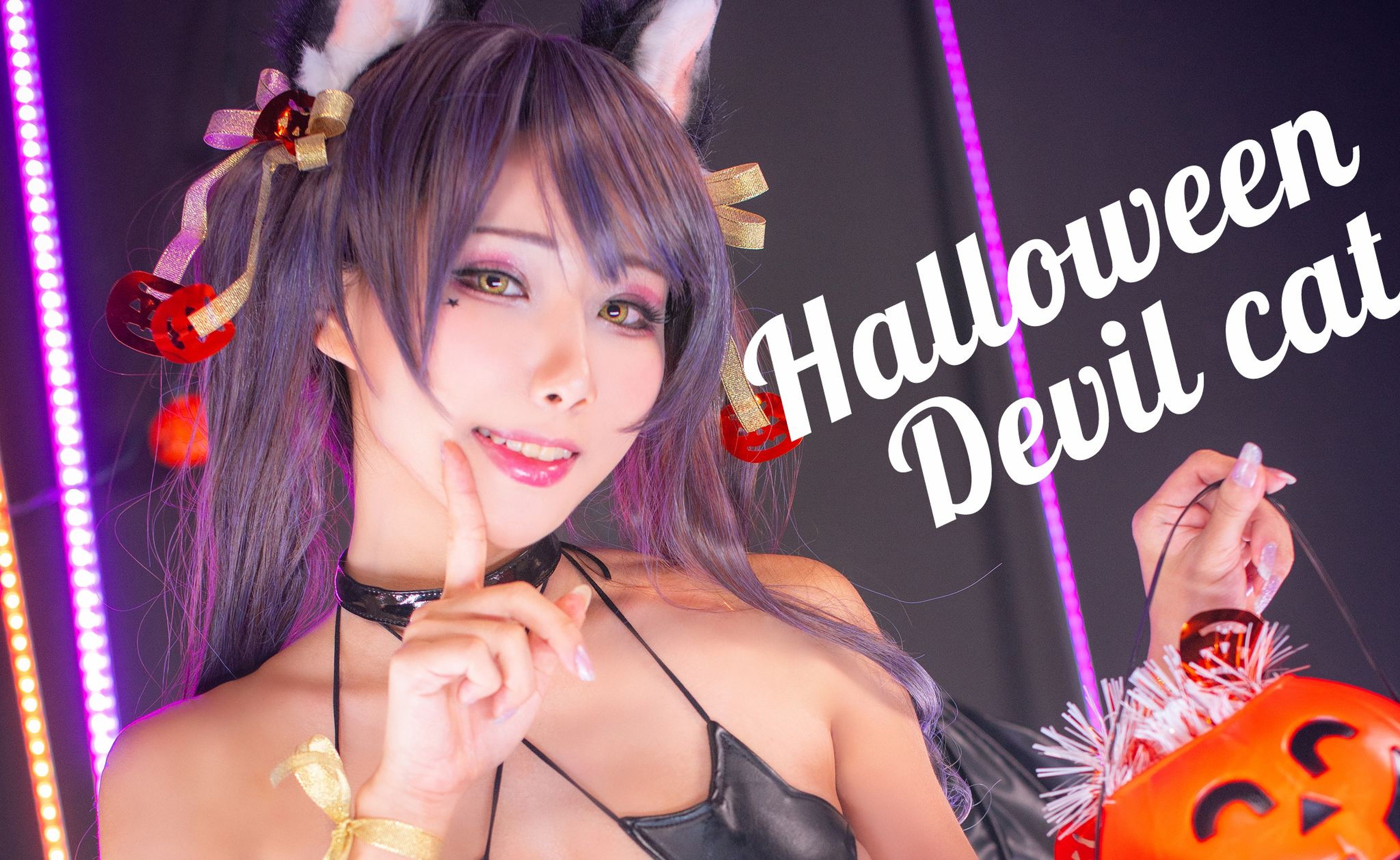 图片[1]-雨波_HaneAme – NO.023 Halloween Devil Cat[13P]-XikXak